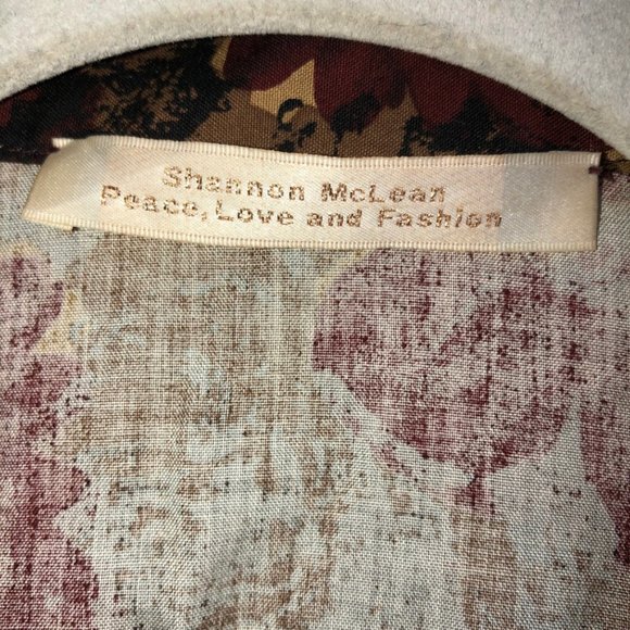 Shannon McClean Peace love & Fashion Bergdorf Goodman burgundy liberty f… - Picture 2 of 5